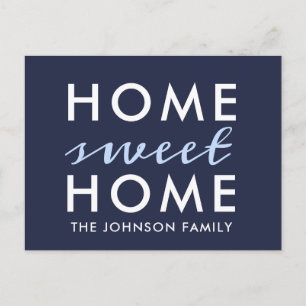 Home Sweet Home Navy Moving Announcement Postcard