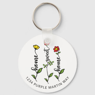 Home Sweet Home New Address Flower Keychain
