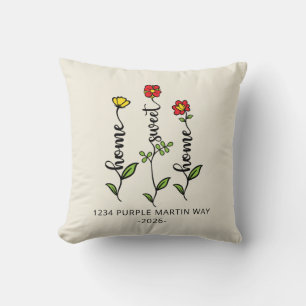 Home Sweet Home New Address Housewarming Throw Pillow