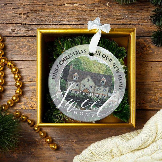 Home Sweet Home New Home 2 Photo Keepsake Ornament (Home Sweet Home New Home 2 Photo Keepsake Ornament)