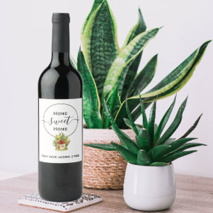 Home sweet home new home gift from agent wine label