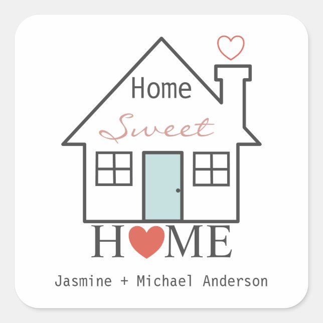 Home Sweet Home personalized Square Sticker (Front)
