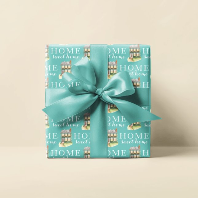 Home Sweet Home Personalized Wrapping Paper Sheets (This, "Home sweet home" wrapping paper set would make a great housewarming gift! )