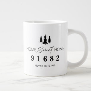 Home Sweet Home Personalized Zip Code Large Coffee Mug