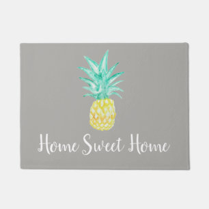 Home Sweet Home Pineapple Tropical Floor Mat