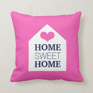 HOME SWEET HOME Pink And Blue Pillow
