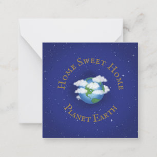 "Home Sweet Home Planet Earth" Whimsical Astronomy Card