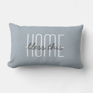Home Sweet Home Quote Blue Customize Decorative Lumbar Pillow