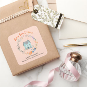 Home Sweet Home Real Estate Housewarming Party Square Sticker