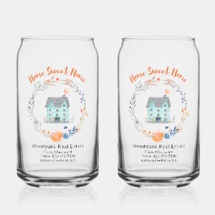 Home Sweet Home Realtor Client Modern Classy Soda  Can Glass