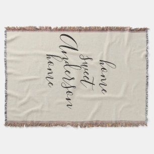 Home Sweet Home Rustic Family Name Throw Blanket