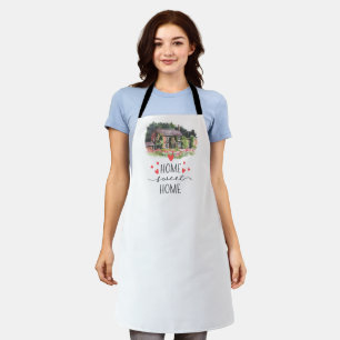 Home Sweet Home Rustic Farm Heart Floral Apron