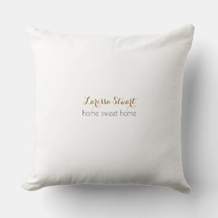 home sweet home simple & personalized white throw pillow