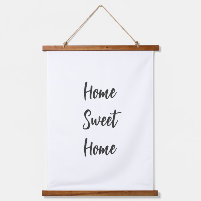 Home sweet home simple white wall minimalist hanging tapestry (Front)