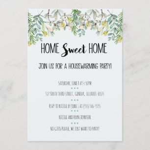 Home Sweet Home Succulent House Warming Invitation