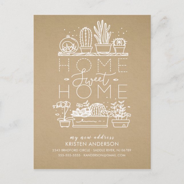 Home Sweet Home Succulent Moving Announcement (Front)