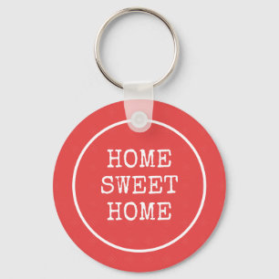 Home sweet home text minimal  keychain