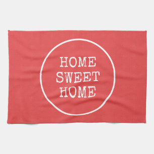 Home sweet home text sweet pink kitchen towel