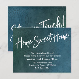 Home Sweet Home Textured, Unique Teal Graphic Card