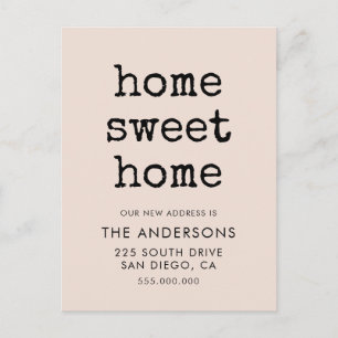 Home sweet home Typewriter moving announcement Postcard