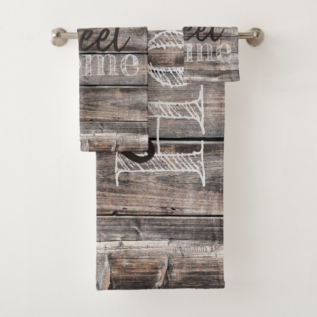 HOME SWEET HOME typographie sur bois rustique | (En situation)