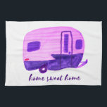 HOME SWEET HOME Vintage Trailer Camper RV Kitchen Towel<br><div class="desc">Decorate your RV kitchen with this cool towel. Makes a great housewarming,  bon voyage or anniversary gift! 
You can customize it and add text too.
Check my shop for lots more colours and patterns plus matching kitchen stuff!</div>