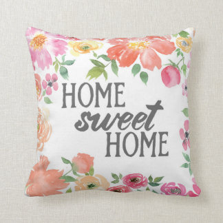 Home Sweet Home - Watercolor - Family Pillow