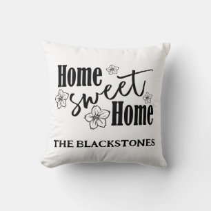 Home Sweet Home White  Throw Pillow