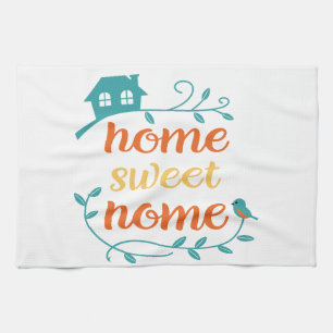 Home Sweet Home with Bird and House Kitchen Towel