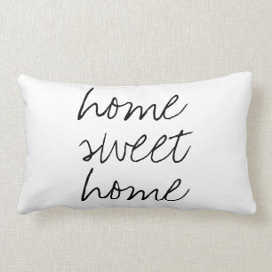 Home sweet home with quotes sayings quote modern lumbar pillow
