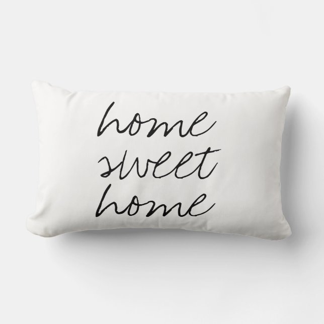 Home sweet home with quotes sayings quote modern lumbar pillow (Front)