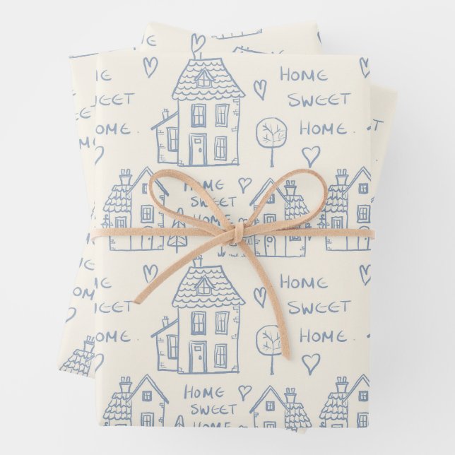 Home sweet home wrapping paper (In situ)
