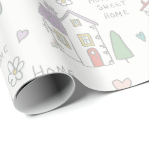 Home sweet home wrapping paper