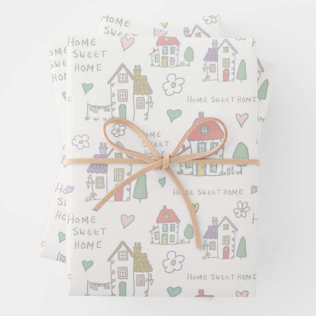 Home sweet home wrapping paper (In situ)