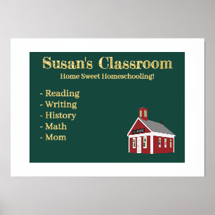Home Sweet Homeschooling Schoolhouse Chalkboard Foil Prints