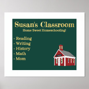 Home Sweet Homeschooling Schoolhouse Chalkboard Foil Prints