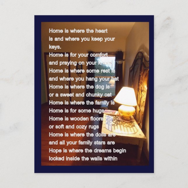 Home Sweetest Home Poem Card (Front)