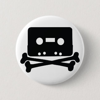 Home Taping Skull Logo Button
