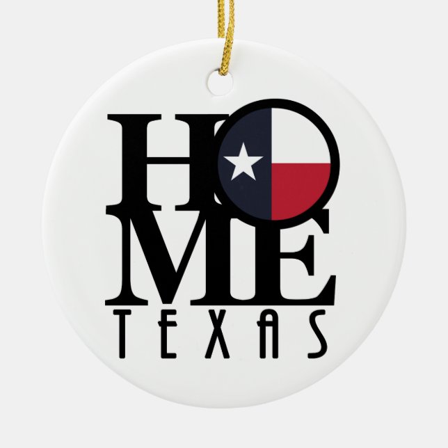 HOME Texas Ceramic Ornament (Front)