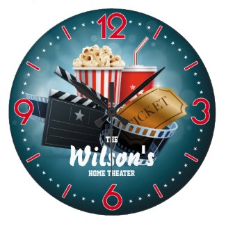 Home Theatre Cinema Personalizable Wall Clock