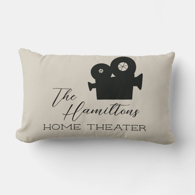 Home Theatre Movie Room Custom  Lumbar Pillow (Front)