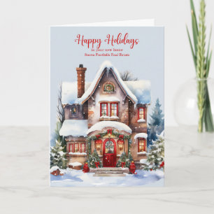 Home Themed Business Greeting from Realtor Custom Holiday Card