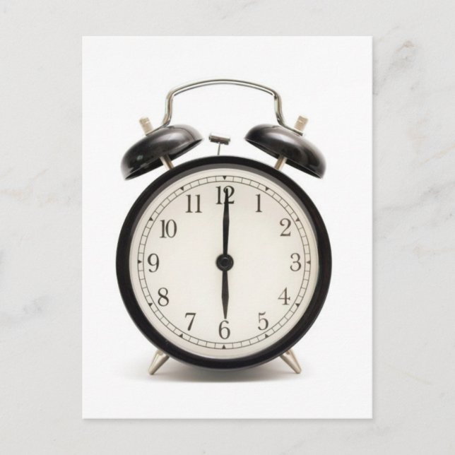 Home time!! Cute vintage clock Postcard (Front)