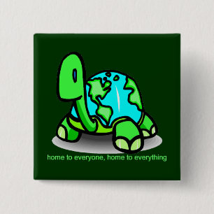 home to everyone turtle earth Button