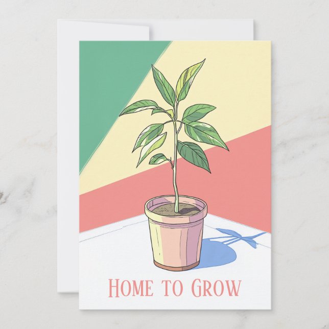 Home to Grow house plant New Address Announcement (Front)