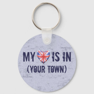 Home Town Heart Keychain