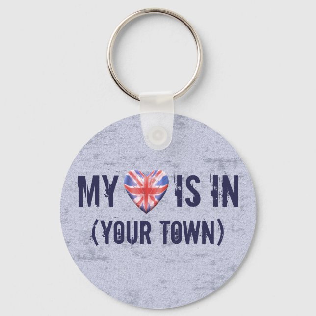 Home Town Heart Keychain (Front)