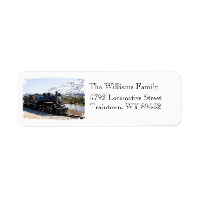 Home Train White Christmas Return Address Labels (Front)