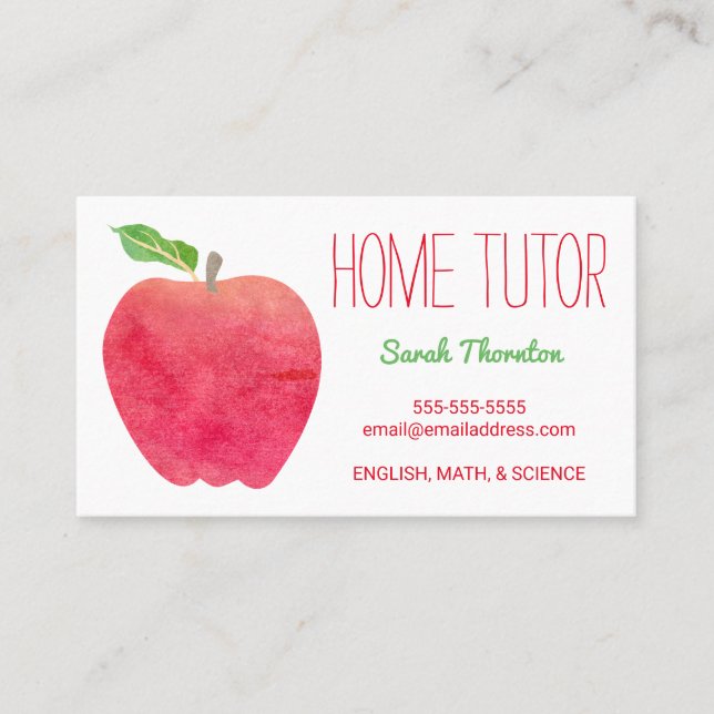 Home Tutor Appointment Reminder Tutoring (Front)