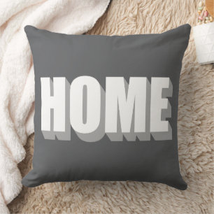 Home typography minimal simple modern grey white throw pillow